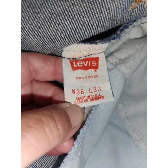 LEVI STRAUSS Vtg USA Orange Tab 509 Jeans Mens Tag 36 x 33 Fits 34 x 33 Straight - Picture 6 of 12